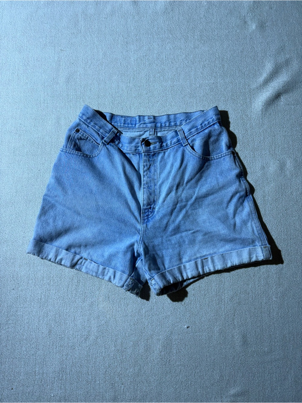 High-Rise Light Blue Denim Women’s Shorts